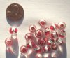 20 9mm Round Silver Foil Red & Clear